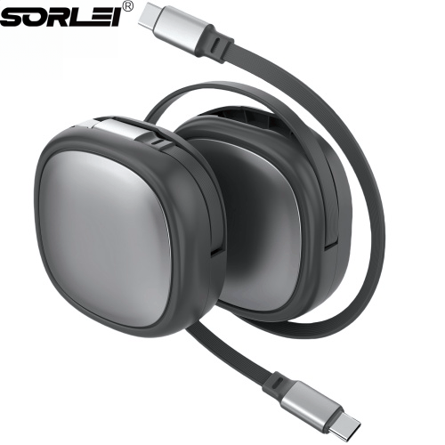 60W PD3.0 Retractable Dual USB C Cable USB C to USB C Fast Charging Cables