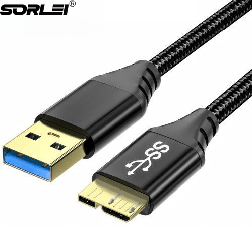 Nylon weaving USB 3.0 A to Micro USB 3.0 B for Xbox External Hard Driver