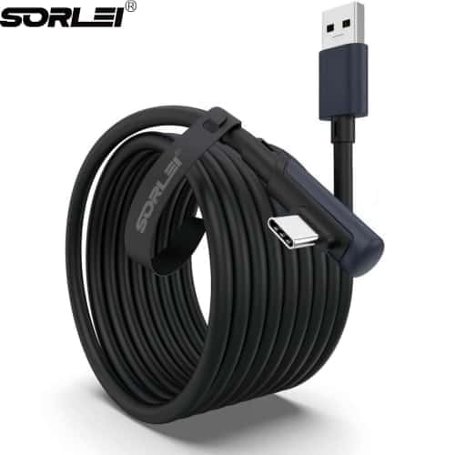 3-5M 3A Type-C Cable 90 Degree Right Angle Gaming Cable USB-A to Type-C 18W Suitable for VR