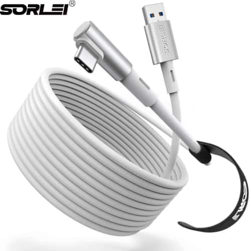 3-5M 3A Type-C Cable 90 Degree Right Angle Gaming Cable USB-A to Type-C 18W Suitable for VR