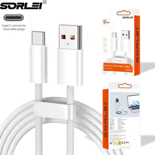 Braid Jacketed Multicopper Wire Type-C USB cable 5A 6A Quick data charging cable