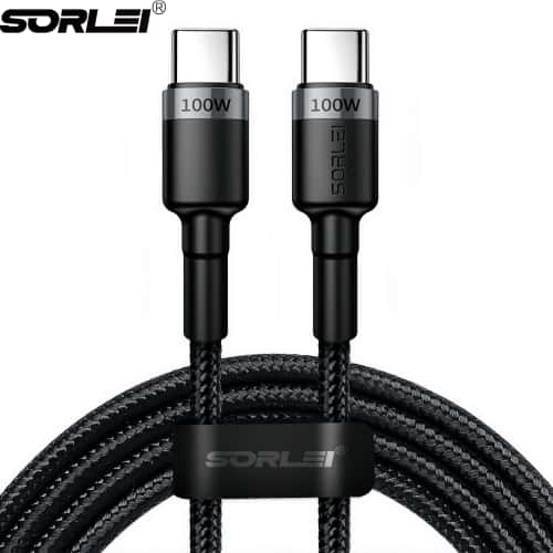 Nylon Braid Super Fast Charge Cable Dual Type C to Type C Cable Fast Charging for Samsung Xiaomi