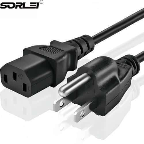 18AWG American standard AC Power Cord Cable Nema 5-15p to C13 USA 3 Pin Power Cord  IEC320 250V 10A Computer Monitor Power Cable