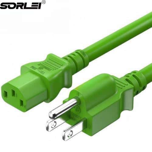 18AWG American standard AC Power Cord Cable Nema 5-15p to C13 USA 3 Pin Power Cord  IEC320 250V 10A Computer Monitor Power Cable