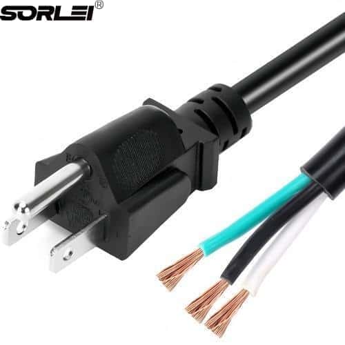 3 Prong NEMA 5-15 Plug Heavy Duty Cord US SJT Replacement Power Supply Cable 10A 110V 115V 120V Pigtail for Power Tools and AC Appliances