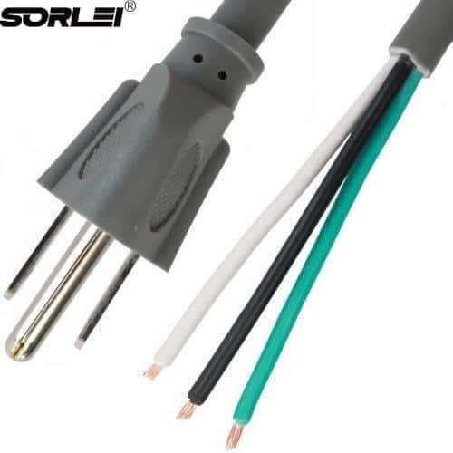 US Standard 3 Pin Prongs Stripped Ends American Extension Power Cord pigtail