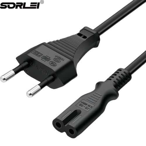 Euro 2-Prong CEE7/16 Standard Plug to Figure 8