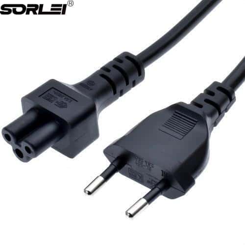 European 2pin Male Plug to IEC 320 C5 Micky Adapter Cable for Notebook Power Supply