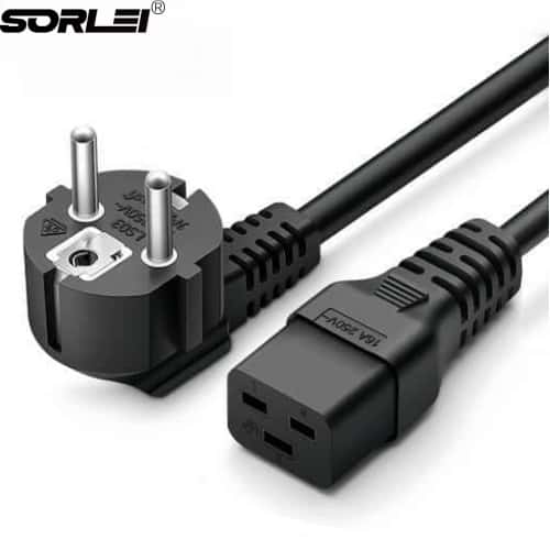 UPS PDU Server IEC320 European EU Schuko Plug to C19 16A 250V AC Power Cord Cable for PC Computer Printer Monitor