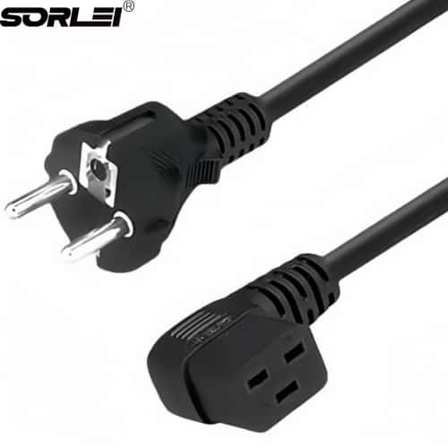 CEE7/7 European Schuko to Right Angled IEC C19 Power Cords 16A 250V Connected to C20 AC Power Cable Schuko Adapter Lead Cord