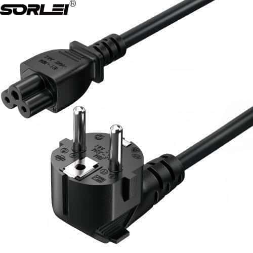 European 3-Prong Notebook Power Cord EU CEE 7/5 Plug to IEC 60320 C5 250V 16A EU Power Cord for Laptop Desktop