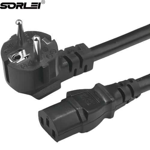 250V 10A/16A Europe French Schuko 3 pin Plug to IEC C13 Eu Laptop Cable CEE7/7 Euro European Standard Ac Power Cord