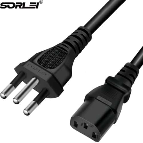 Brazil to C13 Power Cable Type-N Round 3 Pins to IEC Connect Cord INMETRO Certificate
