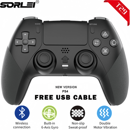 T29 P4 Wireless Joystick Six-Axis Vibration Macro Programming Somatosensory Game Controller Grip PS4 