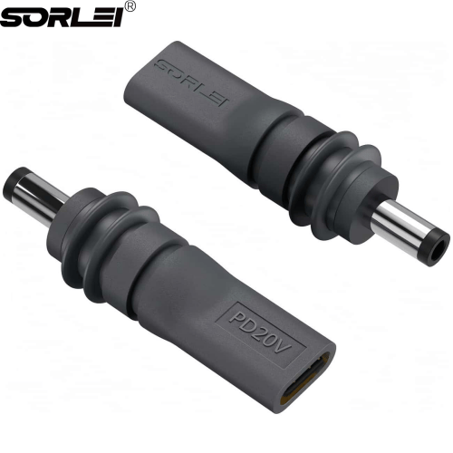 USB C to DC 5521 5.5x2.1mm Female Adapter Starlink Mini DC Power Cable Connector for Laptop 20V/65W+ Type-C PD Source