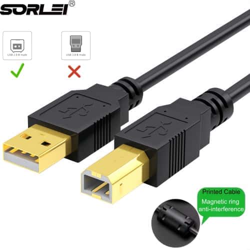 USB 2.0 Printer Cable A Male to B Male gold-plated USB Cable Power Data Charging Cable Cord for Printer Scanner