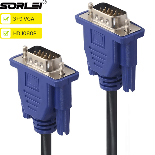 VGA to VGA 3+9 VGA Monitor cable 15 Pin Male to Male 1080p Cord for TV DVD Computer Connecters with dual magnetic