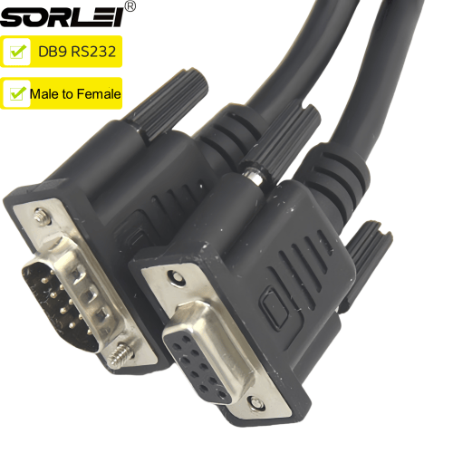 DB9 RS232 Serial Cable Male to Female Null Modem Cord 2-3 Crossover Extension Cable for Data Communication