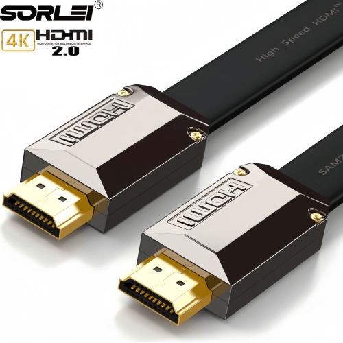 High speed 4K 3D flat black HDMI cable Male to Male Support 2160P Ethernet for DVD PS4 Xbox LCD HDTV Laptop