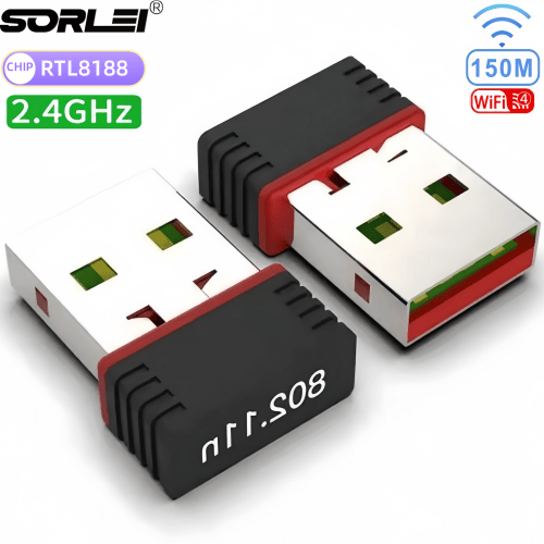 USB WiFi Adapter 150Mbps RTL8188 Chip Wireless Network Card Dongle 2.4GHz Band 802.11N Mini Receiver USB Lan Ethernet Receiver with CD Drive