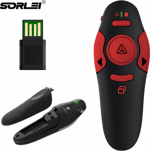 USB 2.4G Wireless Presenter Red Laser Pointer PPT Remote Control Pointer Pen for PowerPoint Presentation Teaching