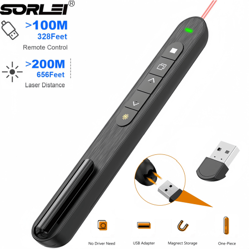 Wireless Demonstrator Controller 2.4GHz RF Technology Supports Multiple Operating Systems USB Presentation Remote Control Suitable for Keynote /PPT/Mac/PC