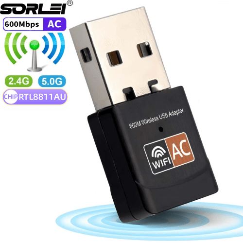 AC600M Wireless Network Cards USB Wifi Adapter 2.4GHz/5Ghz Dual Band USB Wlan Adapter AC Wireless USB Dongle RTL8811 for Desktop Laptop