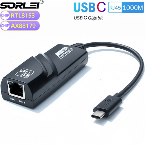 USB C to Ethernet Adapter Gigabit RJ45 to Type C Network USB3.1 1000Mbps LAN Converter