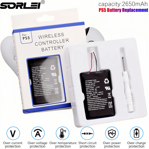 2650mAh Lithium P5 Battery for PS5 Wireless Controller Replacement High Quality Rechargeable Battery